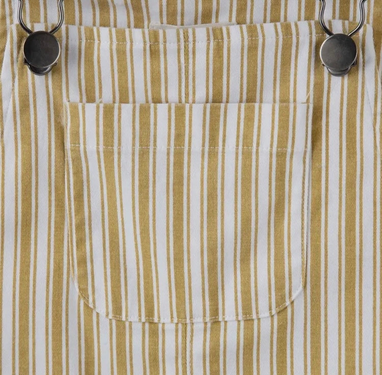 Charlie Stripe Overalls-Mustard