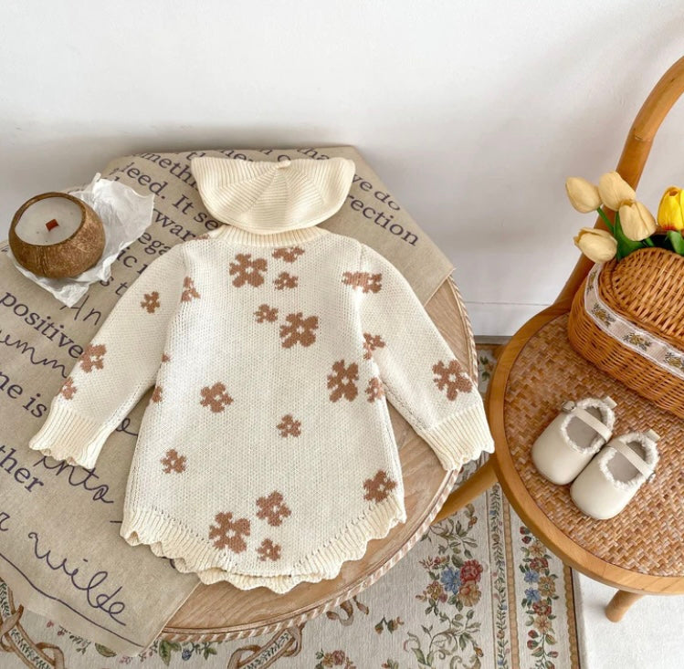 Knitted Floral Romper