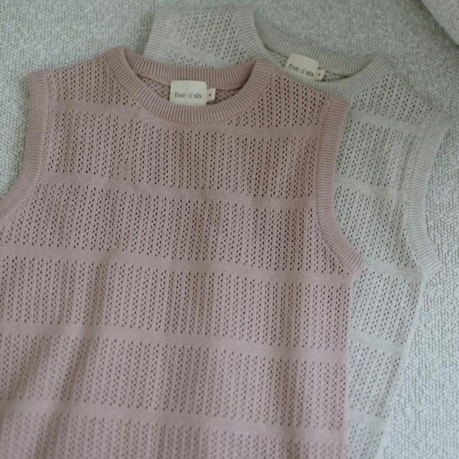 Pointelle Knit Dress - Stone Marle