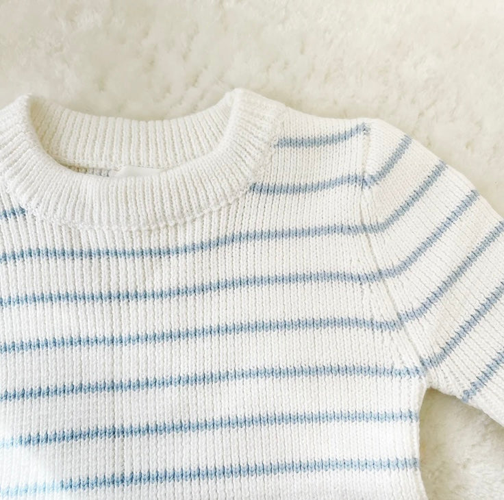 Liam Knitted Top - Blue Stripes