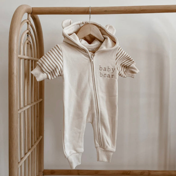Baby Bear Hoodie Zip Romper