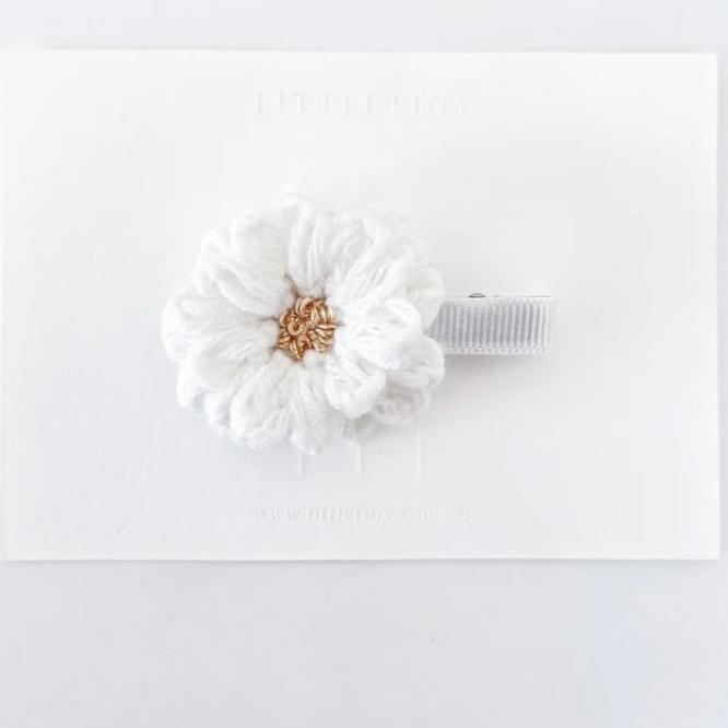 Hair Clip - Dahlia - White