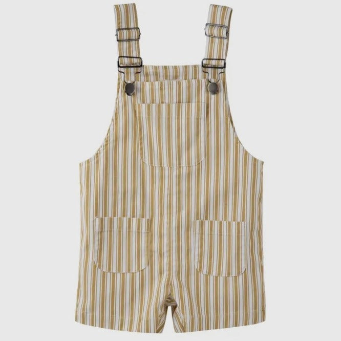 Charlie Stripe Overalls-Mustard