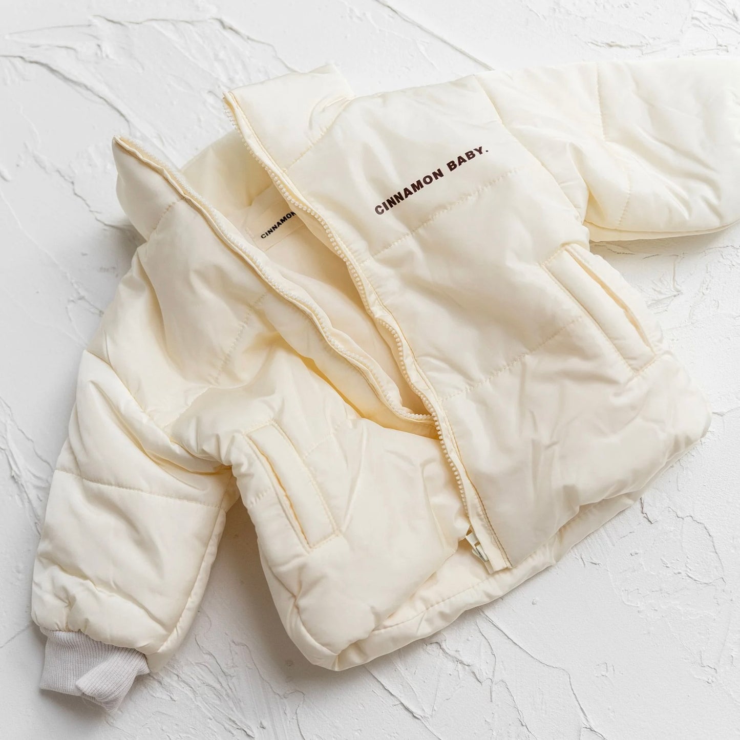 Puffer Jacket - Cream - 3-6months