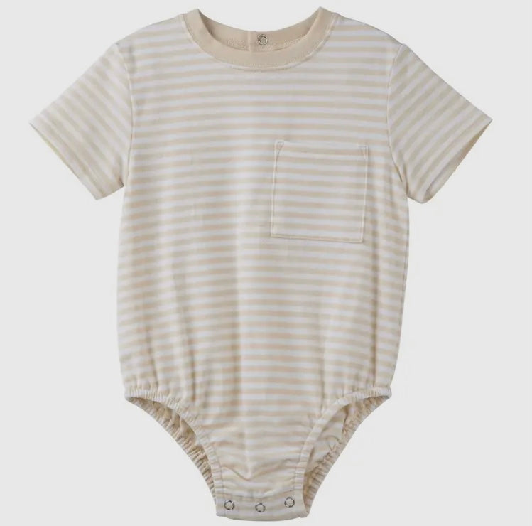 Hugo Stripe Romper-Oat