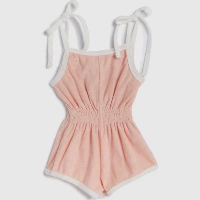 Miki Terry Toweling Romper - Peach