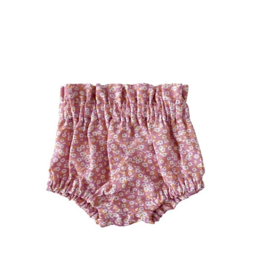 Floral Linen Bloomers - Lilac