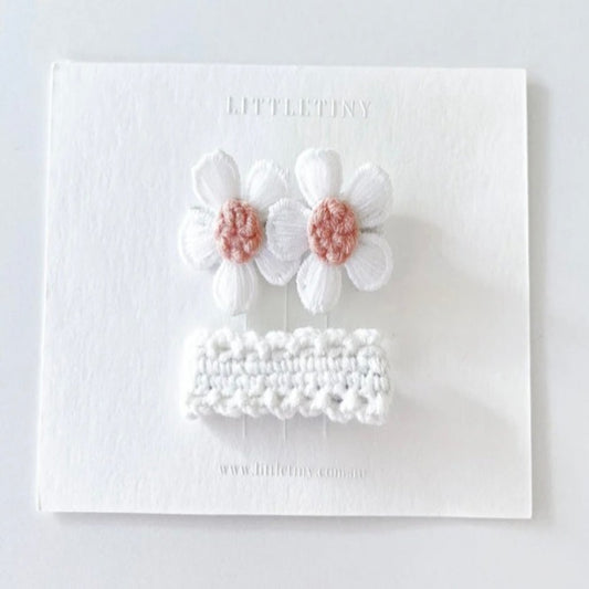 Hair Clip - Crochet Snow Flower