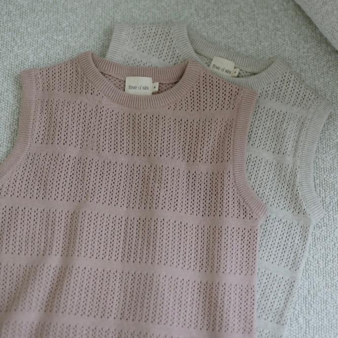 Pointelle Knit Dress - Mauve