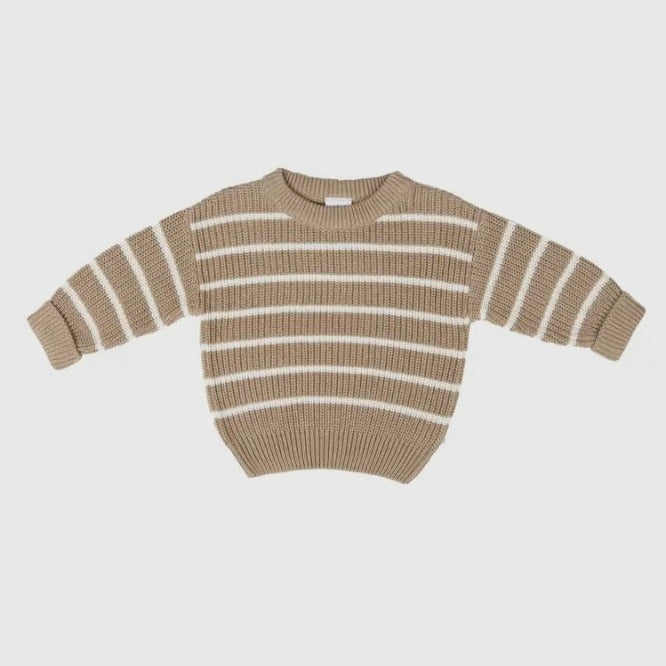 Chunky Rib Knit Jumper - Caramel Stripe - 1 size 0 left