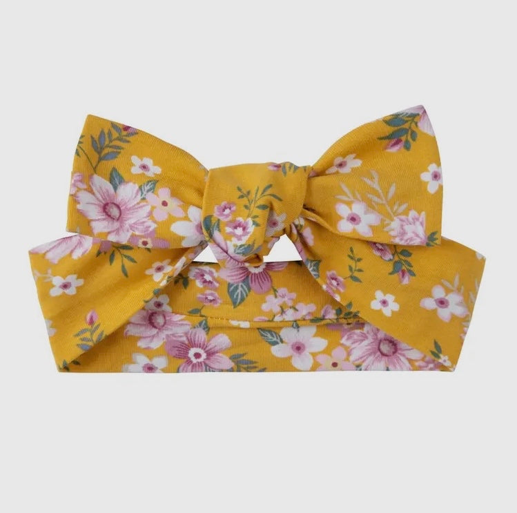 Millie Floral Headband- Honey Gold