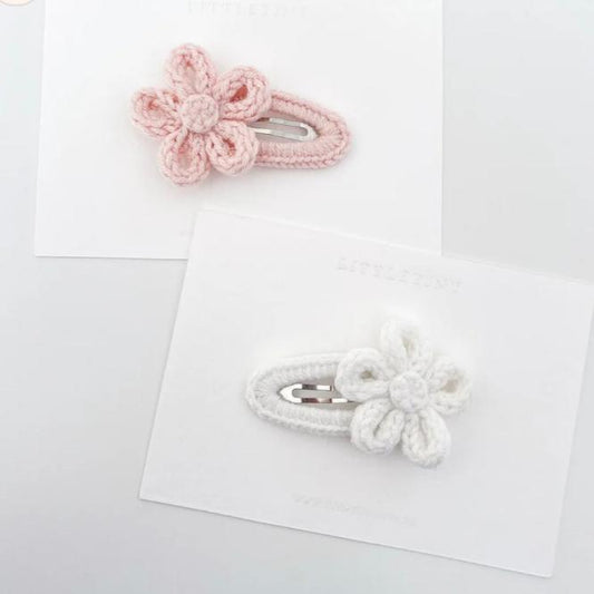 Hair Clip - Periwinkle Flower - Pink