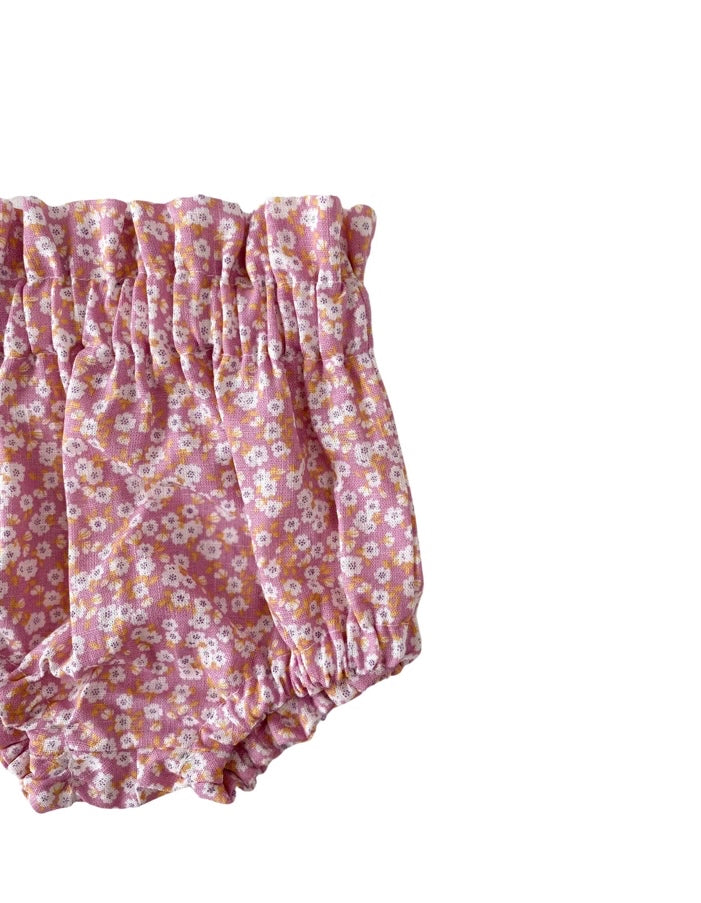 Floral Linen Bloomers - Lilac