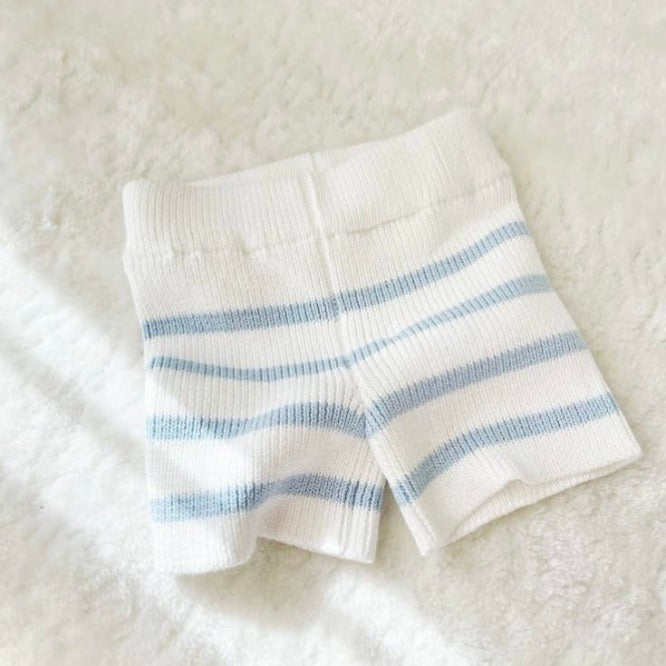 Liam Knitted Shorts -Blue Stripe