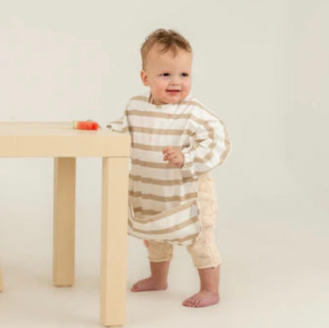 Mess Free Smock/Bib - Brown Stripe