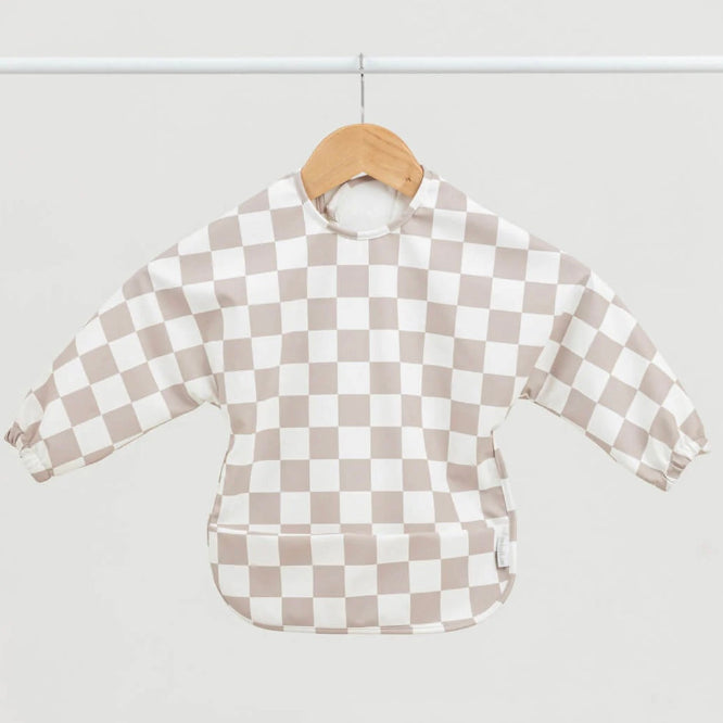 Mess Free Smock/Bib - Taupe Checkered