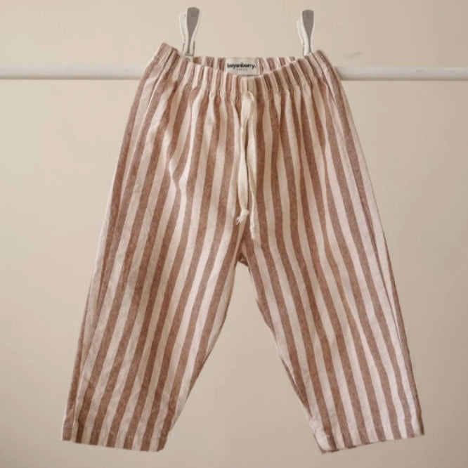 Striped Linen Unisex Pants