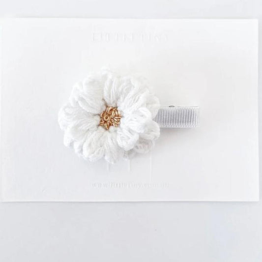 Hair Clip - Dahlia - White