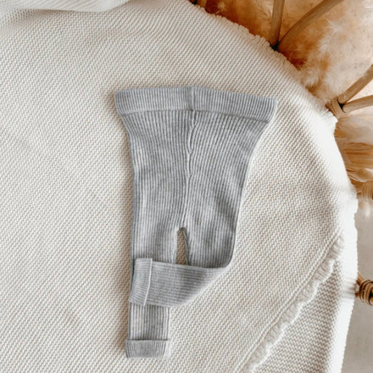 Ribbed Knit Leggings -Powder Blue