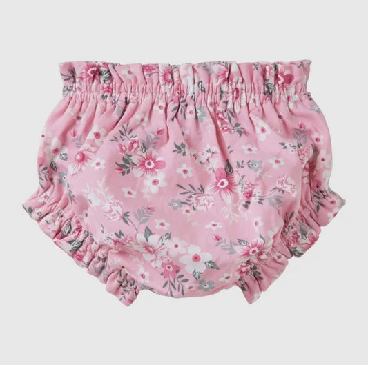 Millie Floral Frilly Baby Bloomers-Pink