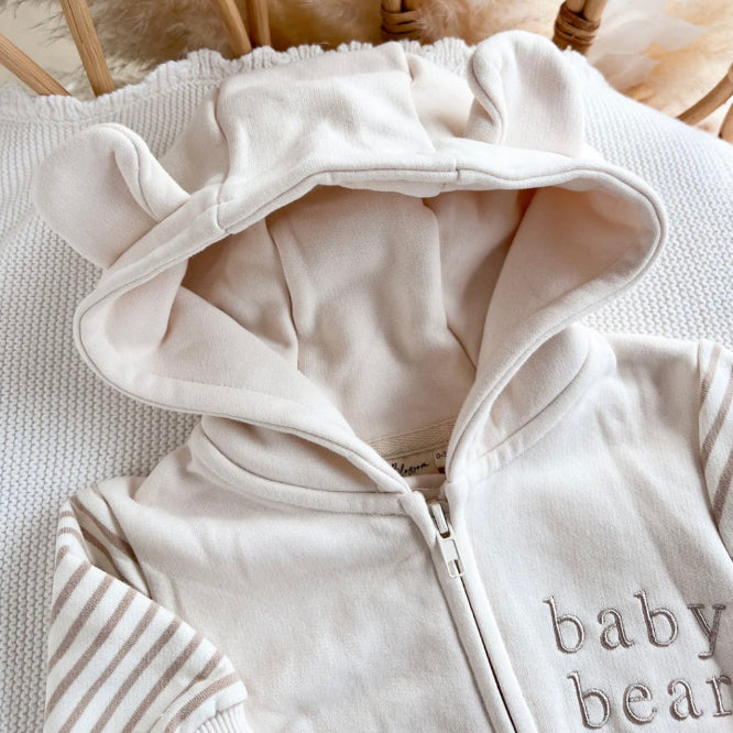 Baby Bear Hoodie Zip Romper
