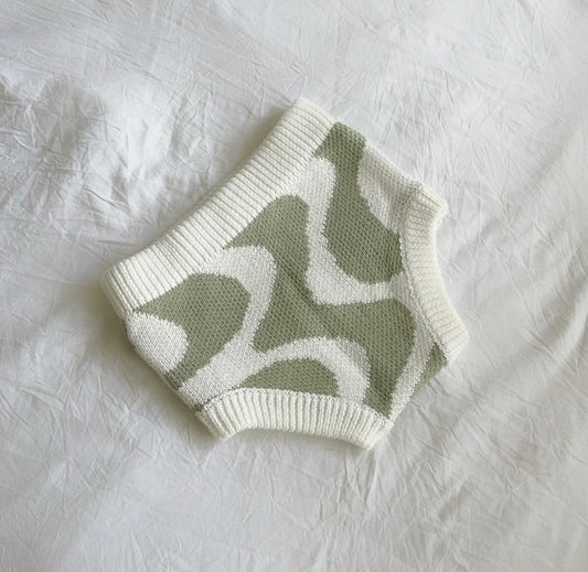 Sunni Knit Bloomers - Sage Wavy