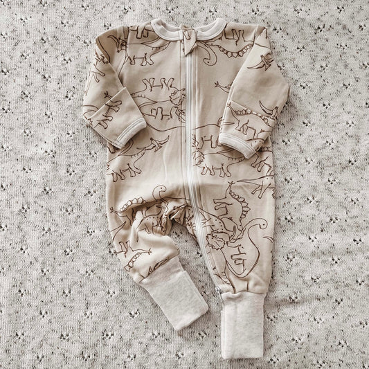 Dino Neutral Zip Suit