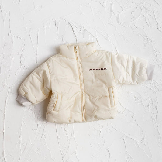 Puffer Jacket - Cream - 3-6months