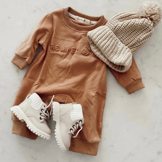 Jersey Romper - Camel